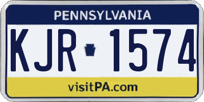 PA license plate KJR1574