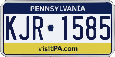 PA license plate KJR1585