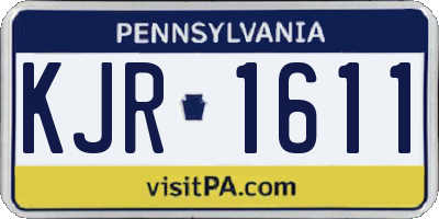 PA license plate KJR1611