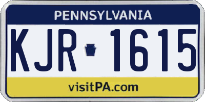 PA license plate KJR1615