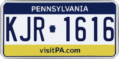 PA license plate KJR1616