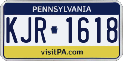 PA license plate KJR1618