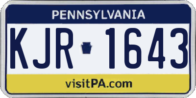 PA license plate KJR1643