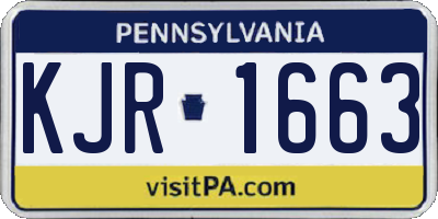 PA license plate KJR1663