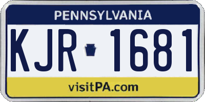 PA license plate KJR1681