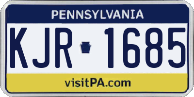 PA license plate KJR1685