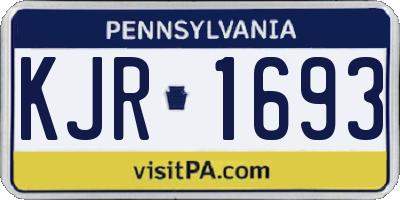 PA license plate KJR1693
