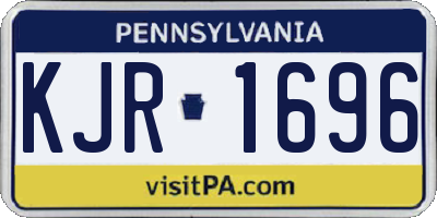 PA license plate KJR1696