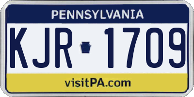 PA license plate KJR1709