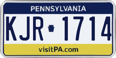 PA license plate KJR1714