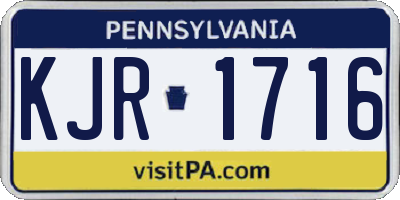 PA license plate KJR1716