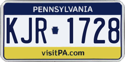 PA license plate KJR1728