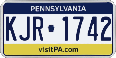 PA license plate KJR1742