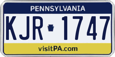 PA license plate KJR1747