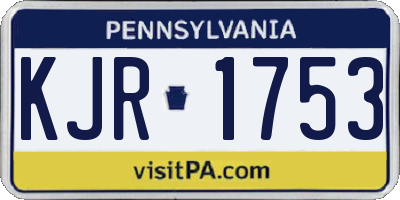PA license plate KJR1753