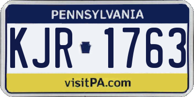 PA license plate KJR1763