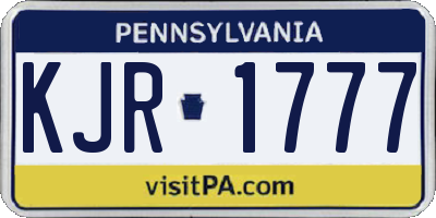PA license plate KJR1777