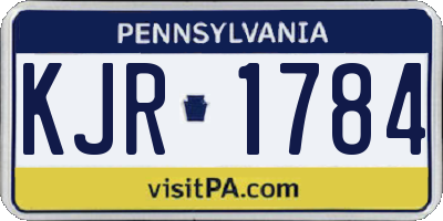 PA license plate KJR1784