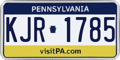 PA license plate KJR1785