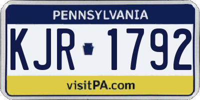 PA license plate KJR1792