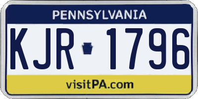 PA license plate KJR1796