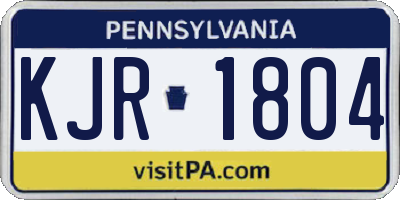 PA license plate KJR1804