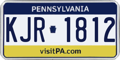 PA license plate KJR1812