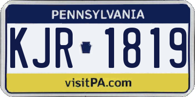 PA license plate KJR1819