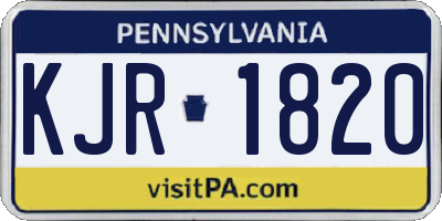 PA license plate KJR1820