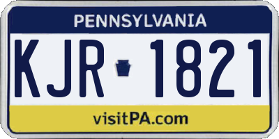 PA license plate KJR1821