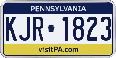PA license plate KJR1823