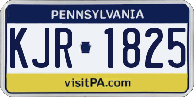 PA license plate KJR1825