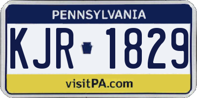 PA license plate KJR1829