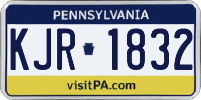 PA license plate KJR1832