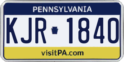 PA license plate KJR1840