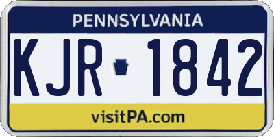 PA license plate KJR1842