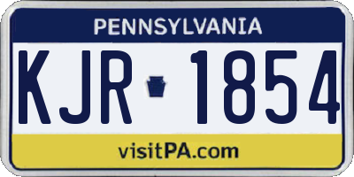 PA license plate KJR1854