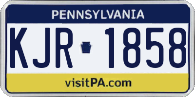 PA license plate KJR1858