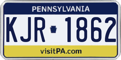 PA license plate KJR1862