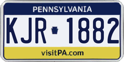 PA license plate KJR1882