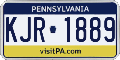 PA license plate KJR1889