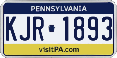 PA license plate KJR1893