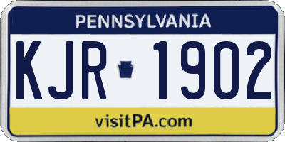 PA license plate KJR1902