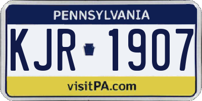 PA license plate KJR1907