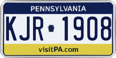 PA license plate KJR1908