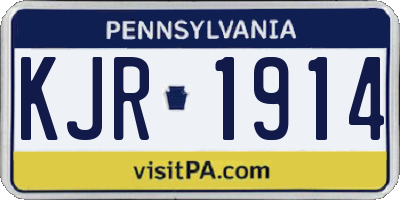 PA license plate KJR1914