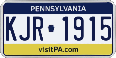 PA license plate KJR1915