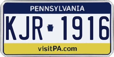 PA license plate KJR1916