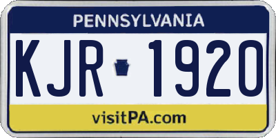 PA license plate KJR1920