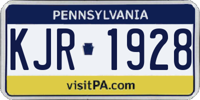PA license plate KJR1928
